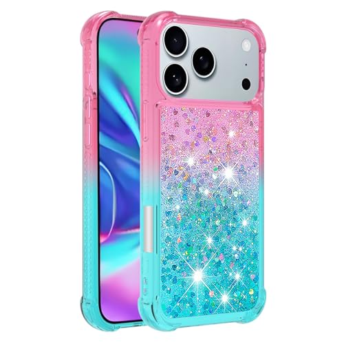 Coque iPhone 15 Pro Max paillettes rose rigide anti-choc transparente