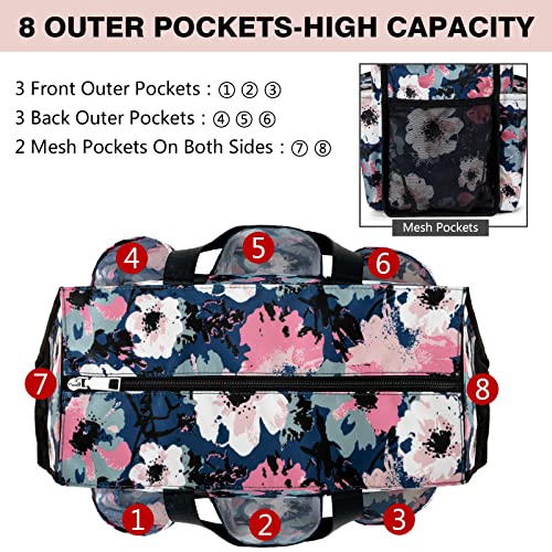 Image of IBFUN Utility Tote Bag with 24 Pockets, Large Teacher Tote for Women with Laptop Compartment, Travel Tote Bag with Zip Top