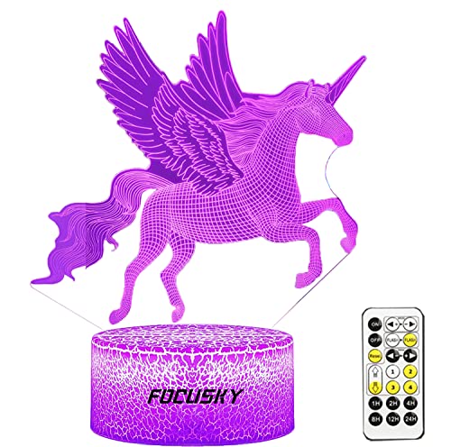 Unicorn Night Light for Kids,Dimmable LED Nightlight Bedside Lamp,Timer,7 Colors Changing,Touch&Remote Control,Best Unicorn Toys Birthday Christmas Gifts for Girls Boys (Unicorn) (Unicorn)