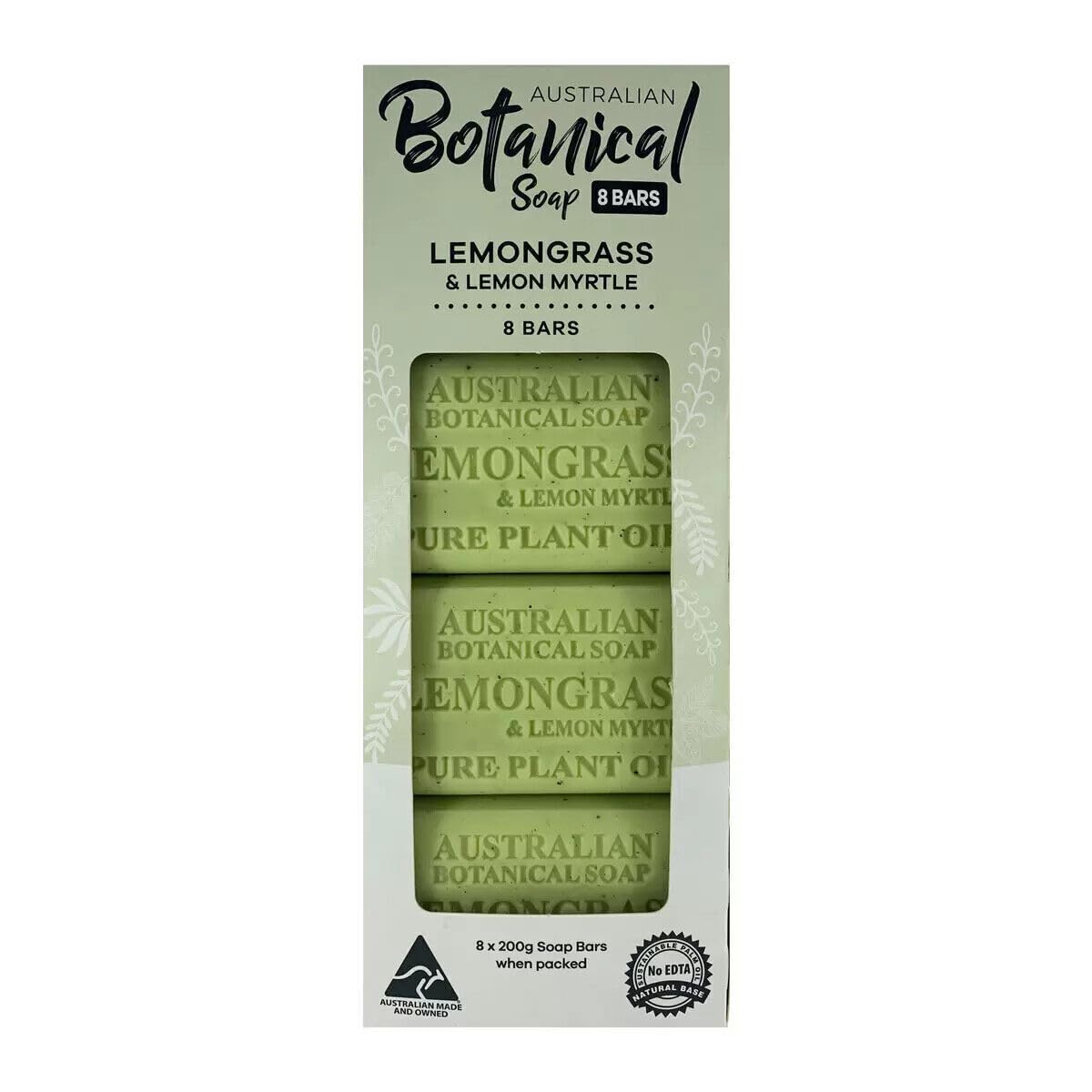 Australian Botanical Soap Bar Multipack Natural Soap Bars, 8 Pack in 3 Varieties Sold by Slmatech (Lemongrass & Lemon)