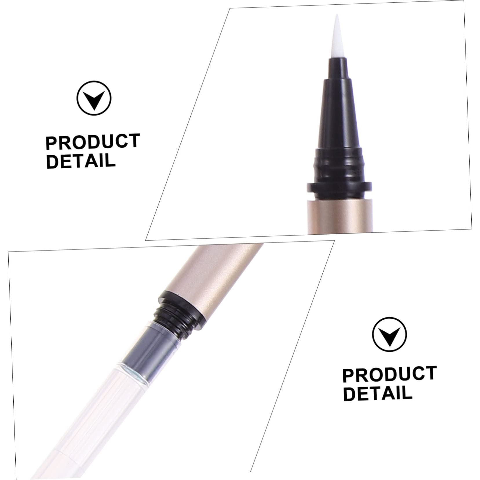 POPETPOP Tubetti di Eyeliner Vuoti Leggeri e Portatili 5 Pezzi Ricaricabili da 1ml in Plastica Oro per Venditori e Saloni di Cosmetici