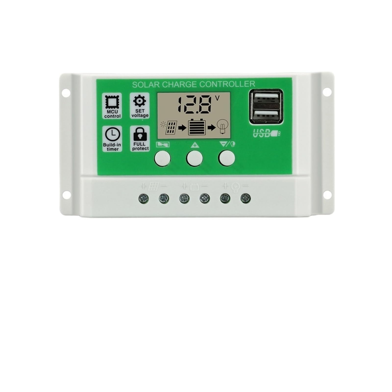 MNEXQML 30A PWM Solar Charge Controller 20A 10A Lithium Battery Lead Acid Battery 12V 24V Automatic with Dual USB Solar Regulator(10A)