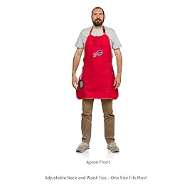 Team Sports America NFL Buffalo Bills Ultimate Grilling Apron Durable Cotton with Beverage Opener and Multi Tool For Football Fans Fathers Day and More