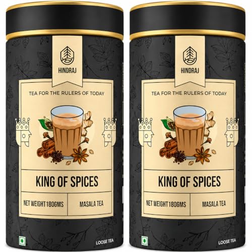 Image of Hindraj King of Spices Masala Masala Tea Loose Leaves 360 g (2 180 g) Authentic Indian Masala Chai Immunity Boosting, Strong & Spicy, 100% Natural Ingredients