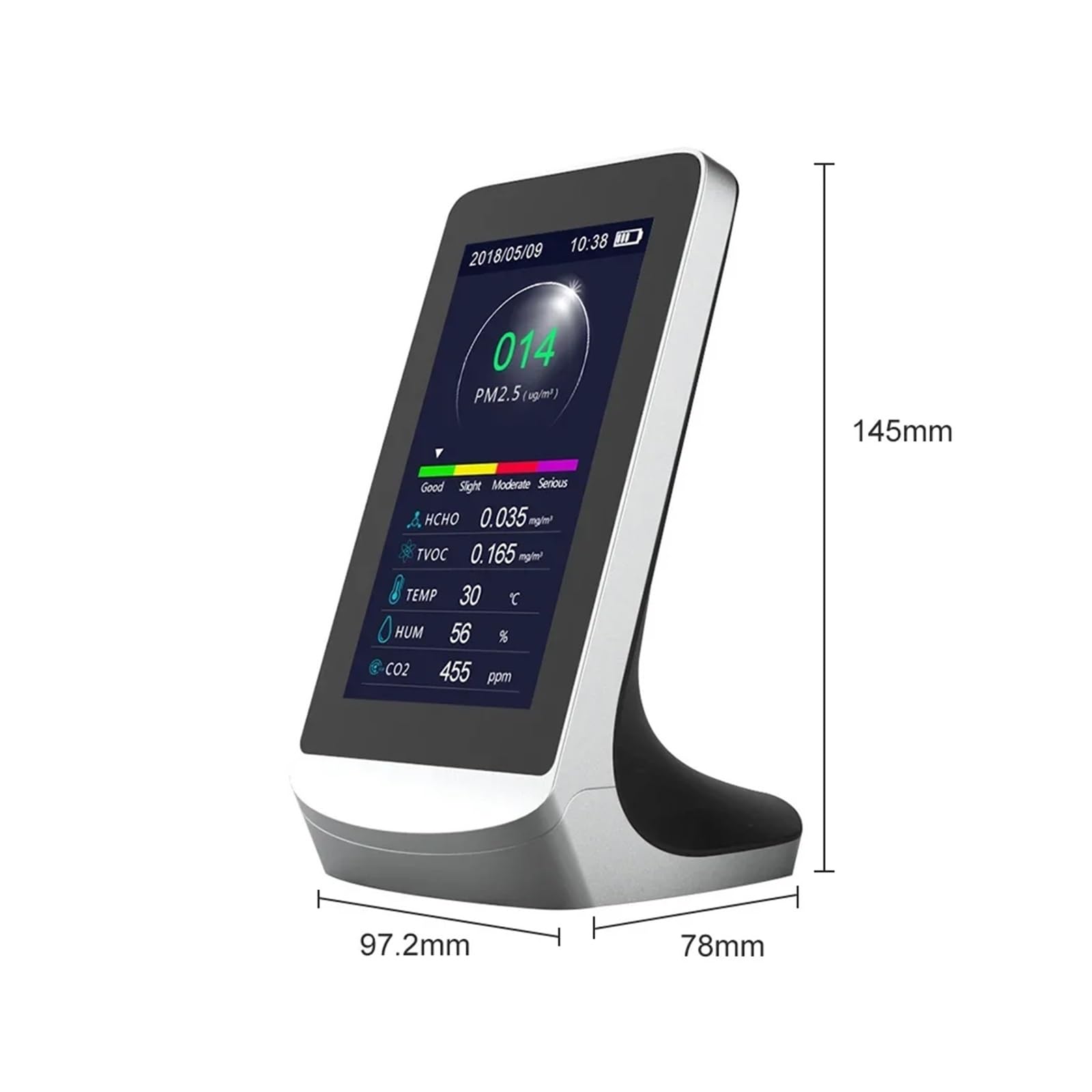 Détecteur de gaz, – Nouveau Moniteur de qualité gaz TVOC DM72B for l'air, testeur capteur dioxyde Carbone Multifonctionnel Haute sensibilité for l'intérieur, Meilleures Ventes, pour la Maison