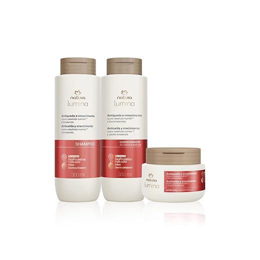 Kit Shampoo, Condicionador e Máscara Lumina Antiqueda e Crescimento