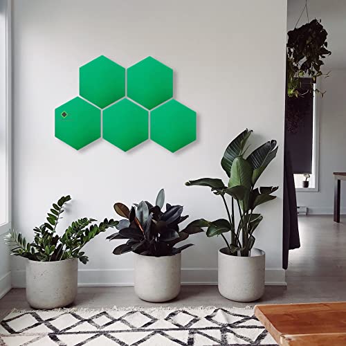 Image of YGM Acoustic Foams Professional Hexagon Acoustic Foam Panels, Absorption Panel, 12 X 12 X 1 inch High Density Edge Wall Tiles for Acoustic Treatment (Emerald Green, Set of 18)