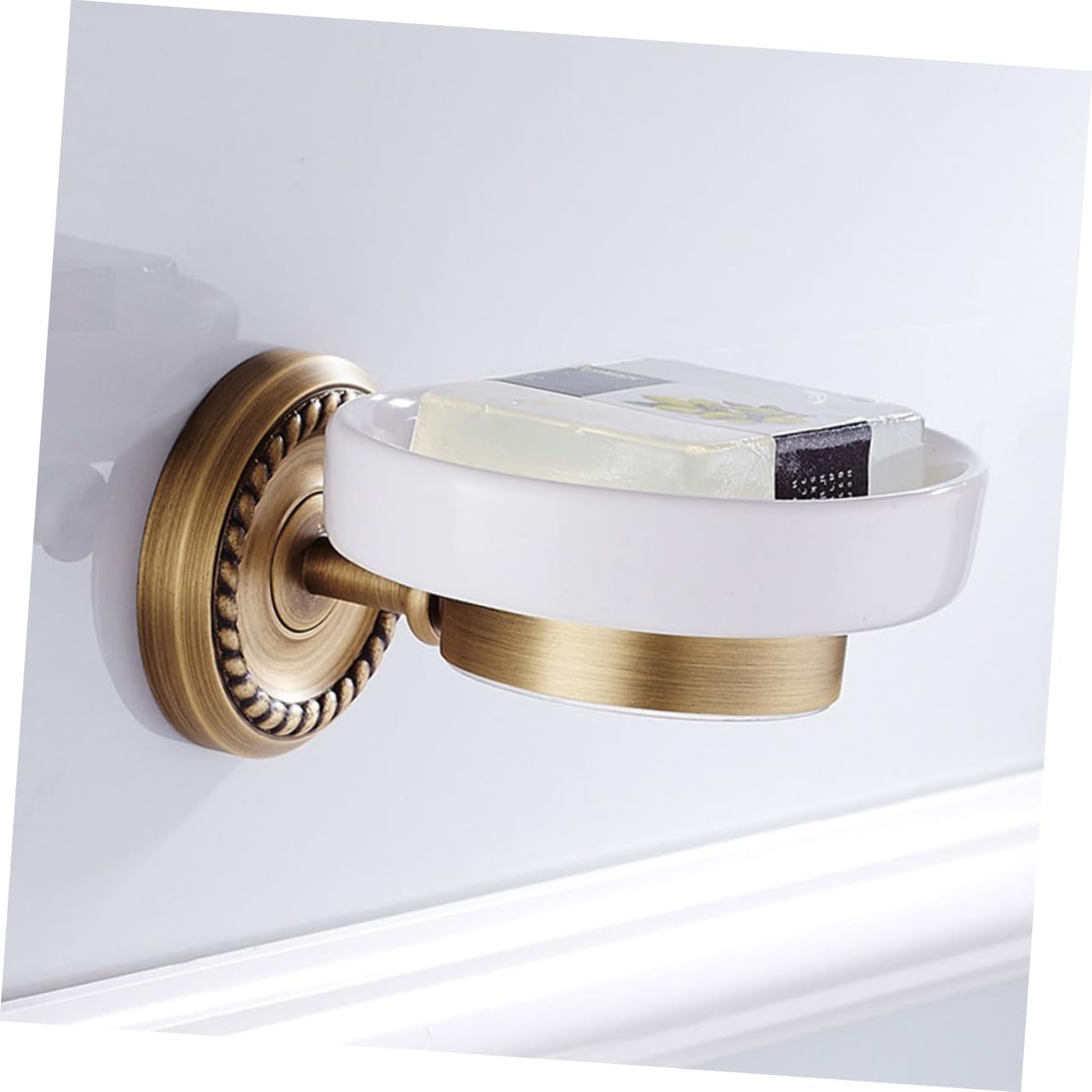 Homoyoyo Portasapone da Parete in Rame Antico, 1 Vaschetta, Installazione Facile, Design Salvaspazio per Bagno e Doccia, Stile Classico