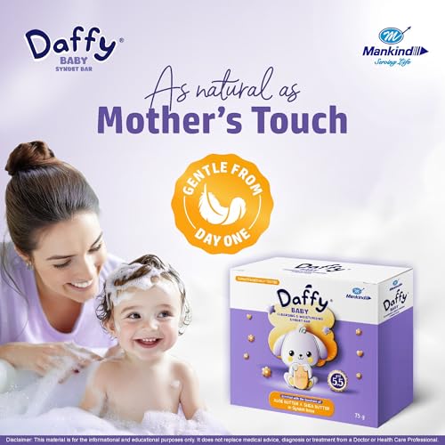 Image of DAFFY Mankind Cleansing And Mosturizing Baby Soap | Enriched With The Goodness Of Aloe And Shea Butter In Syndet Base | 75G