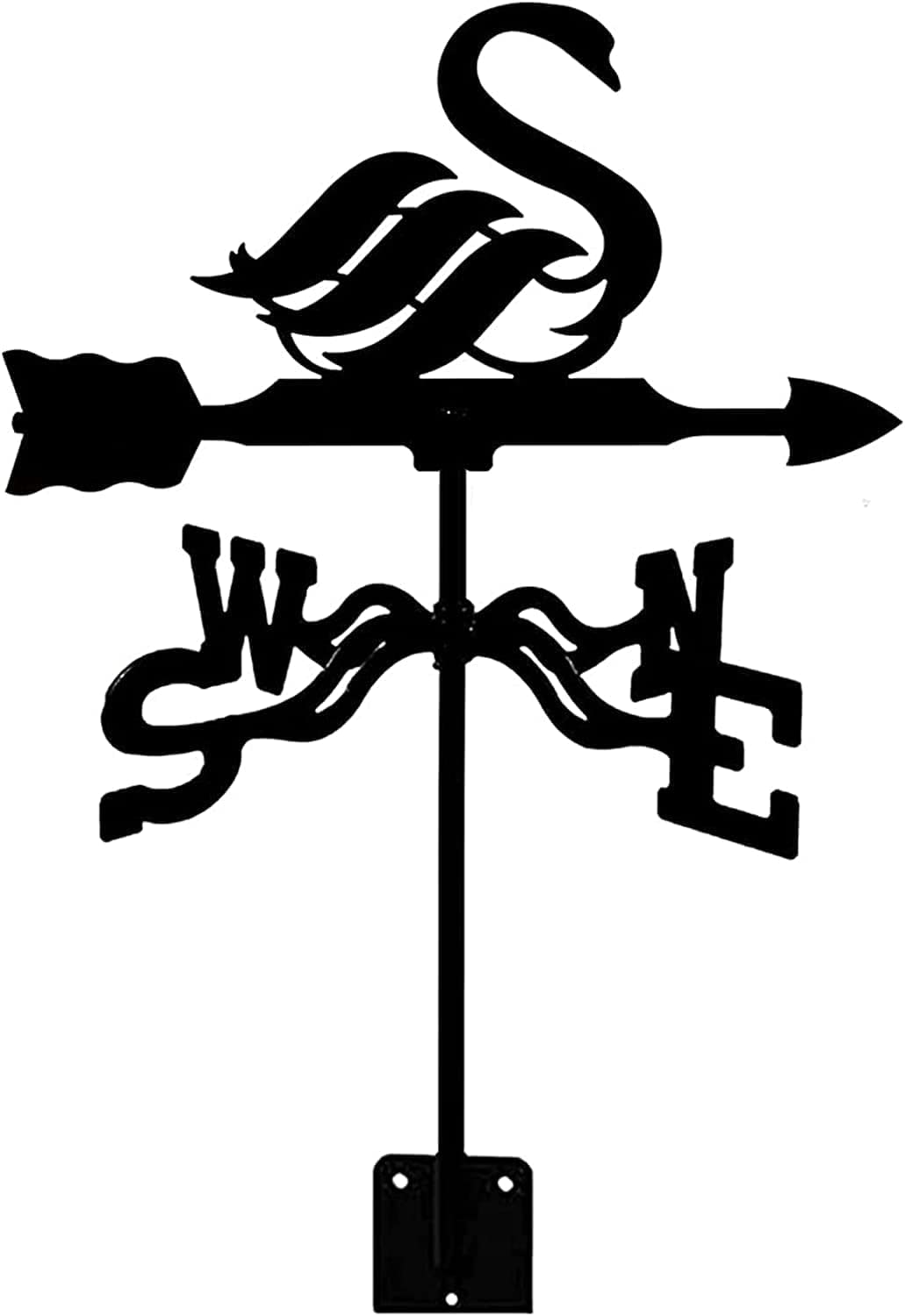 Klonwg Black Weather Vane Durable Stainless Steel Weathervane Retro Weathercock Farm Scene Garden Stake Measuring Tool