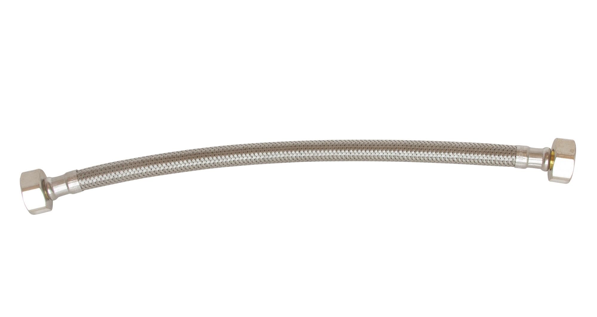 SOMATHERM FOR YOU Flexible sanitaire 300mm DN8 - Raccord 2 écrous tournants 3/8' - Acier inoxydable tressé EPDM