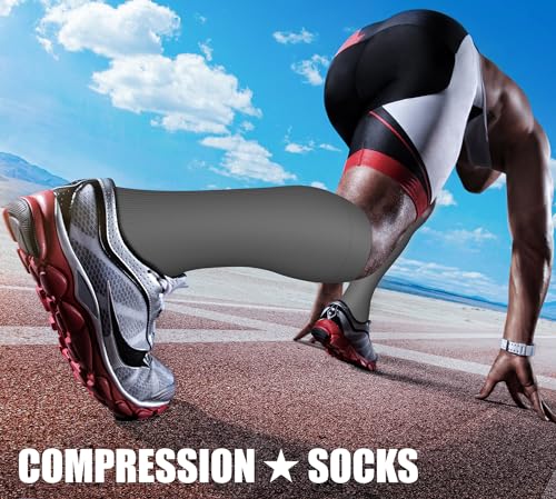 Image of Copper Compression Socks (3 Pairs), 15-20 mmhg is BEST Athletic & Medical for Men & Women, Running, Flight, Travel, Nurses - Boost Performance, Blood Circulation & Recovery