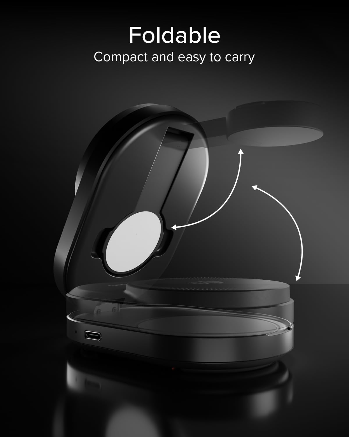 SBS Qi2 25W Power Dock 3w1 MFI MagSafe, Bezprzewodowa Ładowarka do iPhone, AirPods, Apple Watch, Szybkie Ładowanie 35W (25W+5W+5W), Magnetyczna Ładowarka, Zasilanie USB-C, Certyfikowany MFI, Czarny