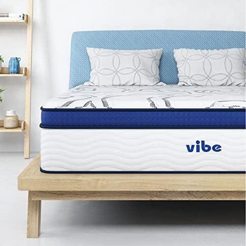 Vibe Quilted Hybrid Mattress, 12-Inch Innerspring and Pillow Top Gel Memory Foam Mattress, CertiPUR-US Certified Bed in a Box, King - Thumbnail 3