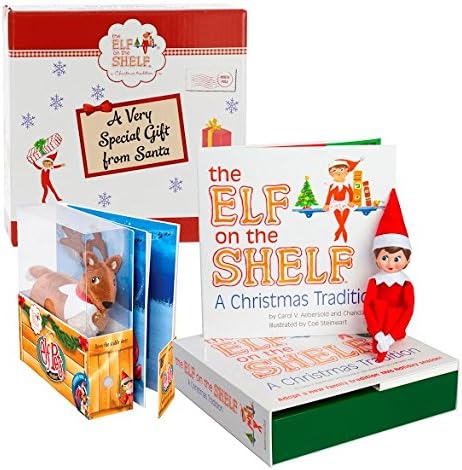 Elf on The Shelf Blue Eyed Girl with Bonus Pet Reindeer - Direct from North Pole in Limited Edition Official Gift Box