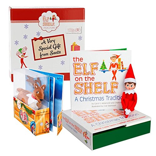 Elf on The Shelf Blue Eyed Girl with Bonus Pet Reindeer - Direct from North Pole in Limited Edition Official Gift Box