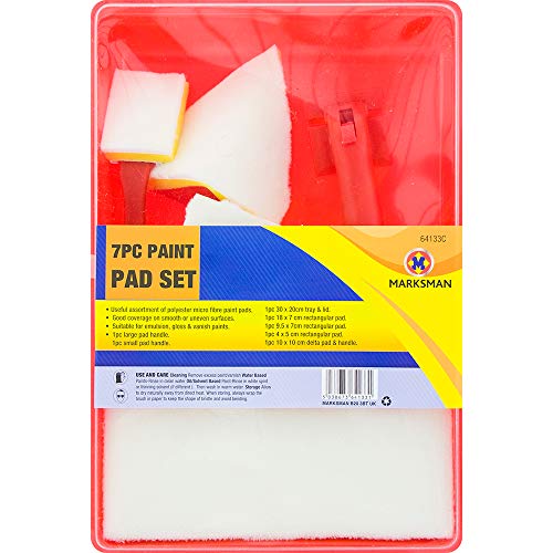 New 7PC Microfibre Paint PAD Set Tray & LID Painting KIT Decorating Gloss DIY