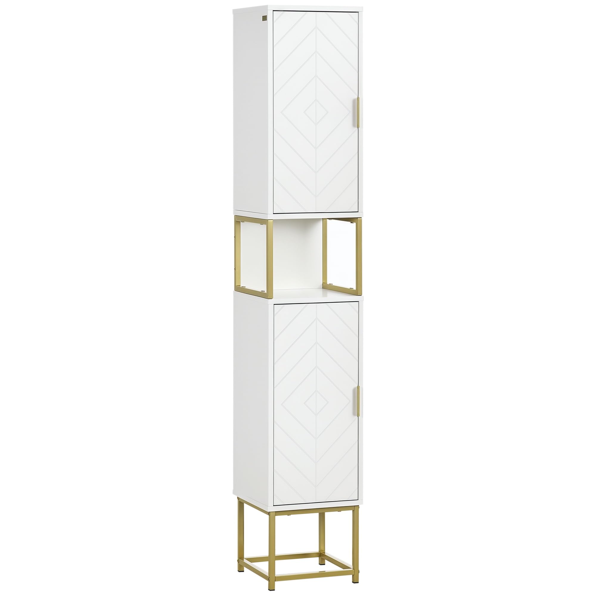 kleankin Meuble Colonne Rangement Salle de Bain 30L x 30l x170,7H cm Blanc