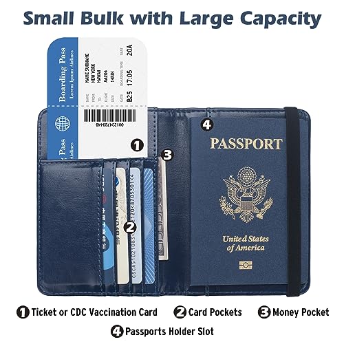Coowayze Passport Holder Wallet for Travel Men Women RFID US Passport Cover Case, Waterproof Leather Passport Book Protector with Vaccine Card Slot Travel Document Organizer4
