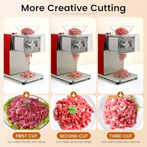 Máquina Cortadora Eléctrica de Carne 1100W Acero Inox miniatura 4
