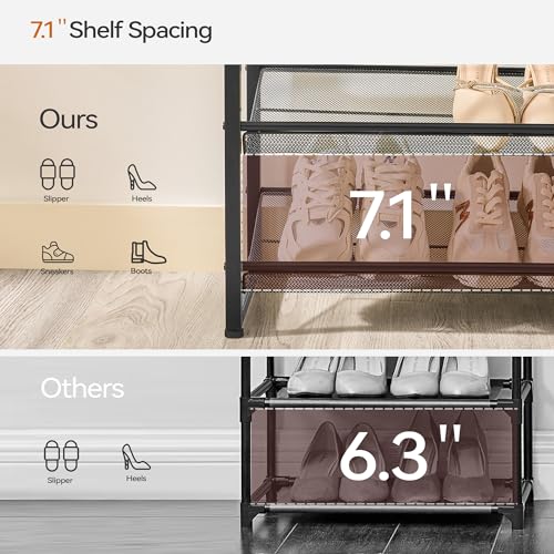 Image of Nunsino Shoe Rack, Large Metal Shoe Organizer,Max Holds 50 Pairs,8 Tier Shoe Storage Shelf for Garage,Closet,Entryway, Black