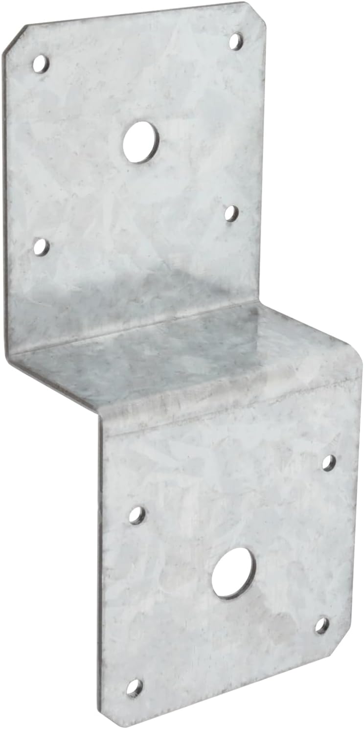 6 PCS Deck Joist Tie,Steel Z Bracket Tie Plate Fit 4x4 Post to 2x4 Beam,14 Gauge