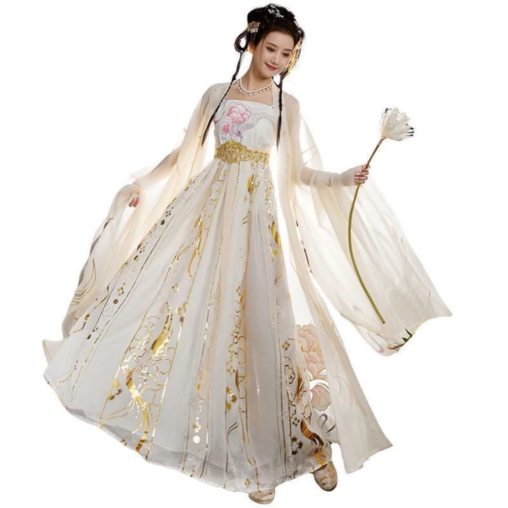 Występy sceniczne Cosplay，han chińska odzież， Kobiety starożytny chiński tradycyjny zestaw Hanfu kobiece przebranie na karnawał Vintage(3X Large)