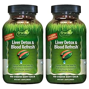 Irwin Naturals Liver Detox & Blood Refresh – 60 Liquid Soft-Gels, Pack of 2 – Liver & Antioxidant Support – 60 Total Servings