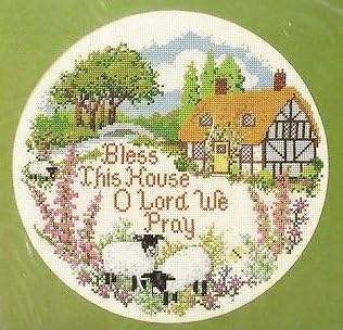 "Bless This House O Lord We Pray" Collector Plate in a Needlepoint Design