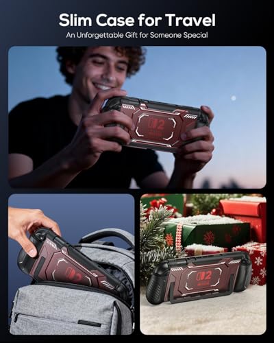 Image of FASTSNAIL Switch 2 Protective Case, Protective Cover with Dockable TPU Middle Frame, Detachable Ergonomic Non-Slip Grips for Joycon 2, Comfortable Handheld Shell Case for Switch 2 Accessories - Red