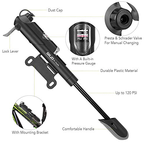 Leeofty Mini Bomba de Bicicleta Da De Bicicleta Bomba de Ar de Alta Pressão Da Bomba de 120 PSI Com