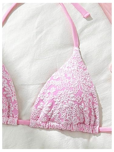 SOLY HUX Women's Floral Triangle Bikini Top Halter Padded Tie String Bathing Suit Tops Swimwear3