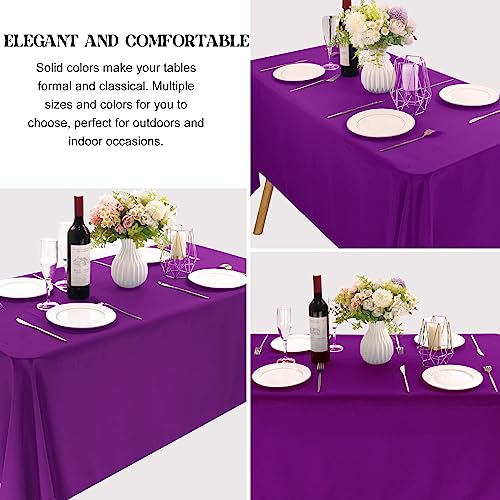 Image of 4 Pack Rectangle Tablecloth 60x102 Inch Purple Washable Polyester Table Cover for Wedding Dining Table Buffet Parties Banquet Decoration(Purple)