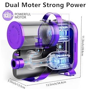 XiaZ Dog Grooming Vacuum Dryer with Clippers, 15 Kpa Dog Grooming Kit with Nail Grinder and Paw Trimmer, Hair Vacuum Groomer for Shedding Blowing Trimming Pet’s Hair, 10 Pet Grooming Tools, Low-Noise