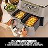 Ninja MAX Doppia Zona, Friggitrice ad aria digitale senza olio con doppio cestello, 6 in 1, 9,5 L, cestelli lavabili in lavastoviglie, antiaderenti, Pietra Oro, DZ400EUSTGD