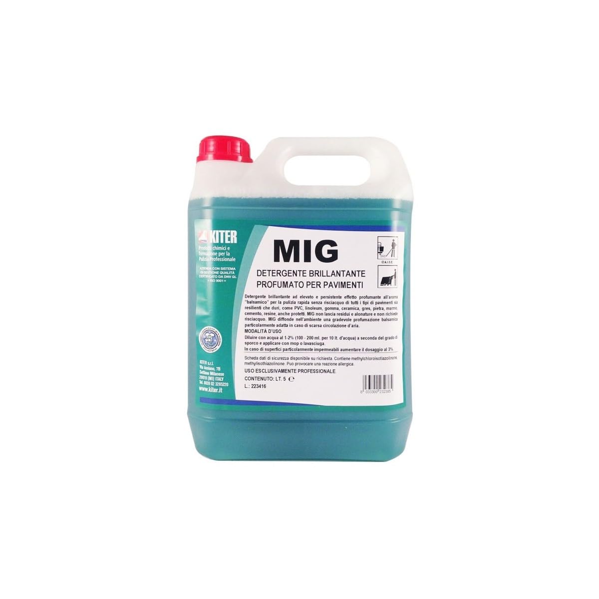 KITER - Detergente Pavimenti Professionale Mig Cartone 4 X 5 Lt