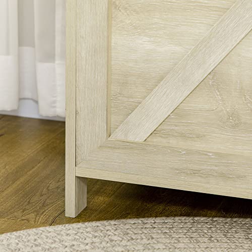 Homcom Farmhouse Storage Chest, Lift Top Box Organizer With Safety Hinge To Open Up 150° For Bedroom, Entryway, Living Room, White #TOP7