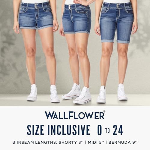 WallFlower Shorts for Women Luscious Curvy 9-Inch Bermuda Denim Mid-Rise Short- Jenna, 13 - Image 7