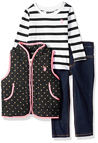 U.S. Polo Assn. Girls' Knit Top, Vest and Pant Set U.S. Polo Assn. Girls' Knit Top, Vest and Pant Set