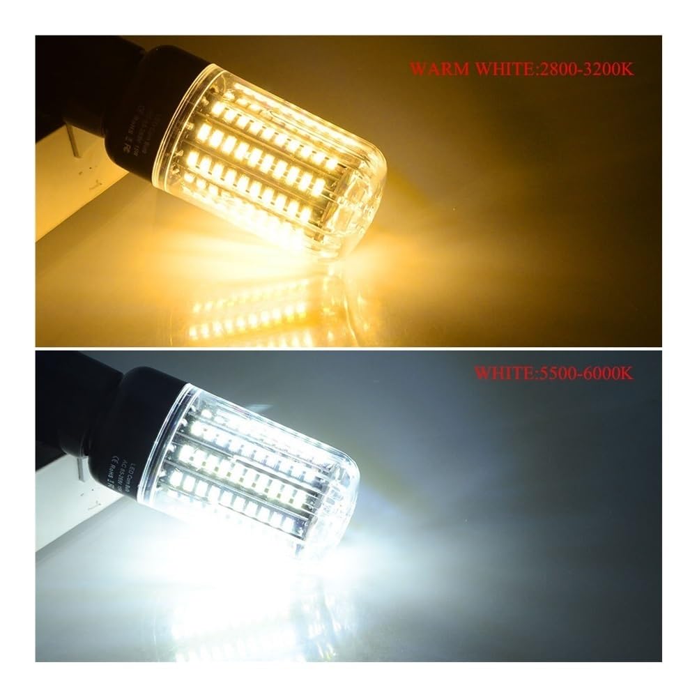 JiuRui Ampoules, Lot de 10, ampoule LED en forme de maïs 5736SMD AC85-265V E14/E27 LED Cuisine Chambre Éclairage intérieur(Warm White E14,3.5W)