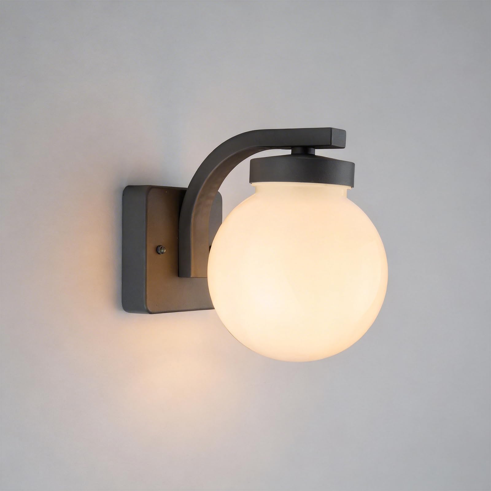 Dandray Outdoor Wall Sconce E27 Socket Garden Lights,Porch,Patio,Corridor,Street,Home Yard,Anthracite(Bulb Excluded) (Round, Plastic)