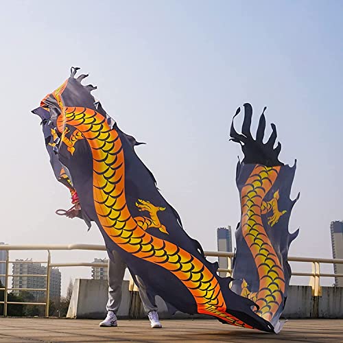 Schudden Poi Fitness Dragon Dance Lint Streamer met Dragon Head Zijde Flowy Schudden Flinging Chinese Dragon Dance Lint… - Image 4