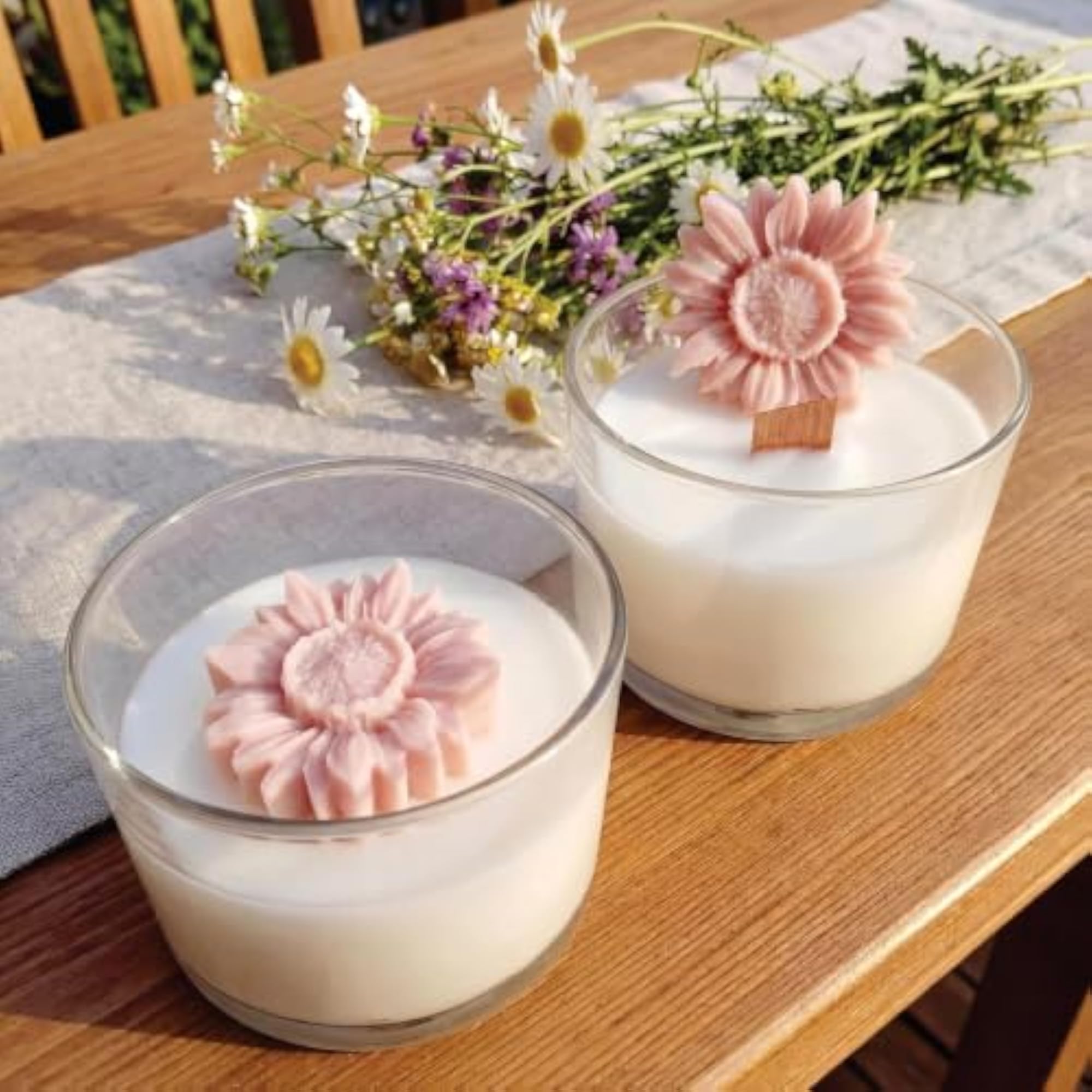Sunflower Silicone Molds for DIY Tealight Candle Decoration