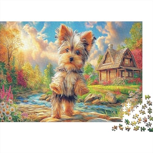 Puzzle de Yorkshire Terrier de 1000 piezas en alta definición para decoración de pared