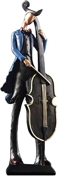 LYART Retro Musician Cellist Statue Resin Figurine Sculpture Giftbox Office Decoration Home Ornament for Living Room Bedroom Crafts Home Gift Statue for Music Lover Cellist