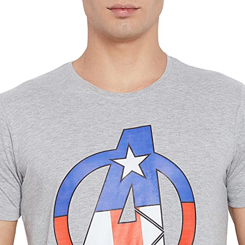 Image of Marvel Men Round Neck Short Sleeves Knitted T-Shirt