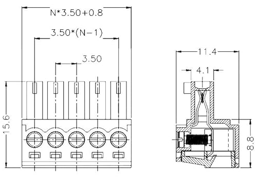Eborsi 6-Pcs Pluggable Quick Connector - Screw Terminals Block Connector - Phoenix Plug, 300V 8A, 3.5Mm Pin Pitch (2-Pins) #TOP1
