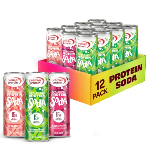 Image of Premier Protein Sparkling Protein Soda Variety Pack, 15g Whey, 12 Pack