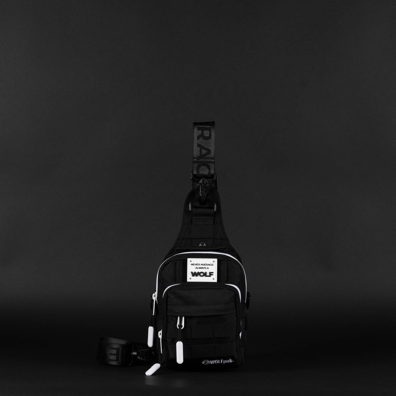 WOLFpak 4L Mini Tactical Sling Bag (Alpha Black White Accents) Compact Crossbody Backpack for Gym, Travel & EDC | Tactical Shoulder Bag with Multiple Pockets – Lightweight, Durable Sling Pack - Image 7