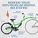KaZAM Co-Pilot Bike Trailer - 20 Inch Bike Trailer with Adjustable BMX Stem and Handlebar - Lightweight Aluminum Frame and Padded Saddle for Cycling - Perfect for Family Rides - Green